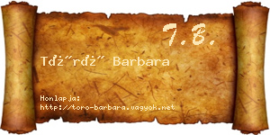 Törő Barbara névjegykártya