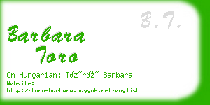 barbara toro business card